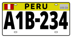 Ejemplo de franja amarilla en placa de taxi